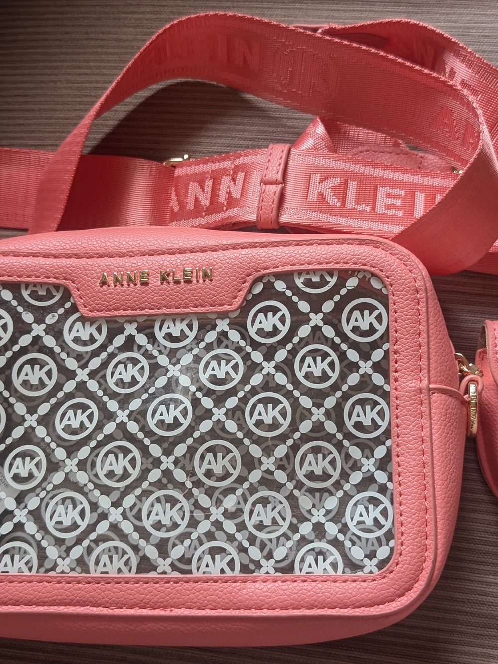 Anne Klein Coral Crossbody Bag with Logo Panel